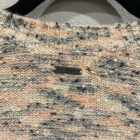 Billabong Knit Cropped Sweater Space Dye Blue Pink Cream Size Large - Picture 9 of 9
